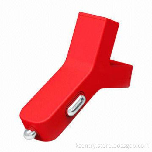 Manufacture Y Shape Dual-USB 2.1A Car Charger with Big Flat Cable and Good Package for iPhone 5/iPad